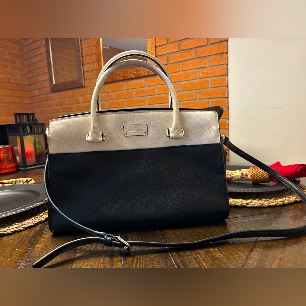 Kate Spade New York Grove Street Black and Cream Satchel Bag 😎❤️